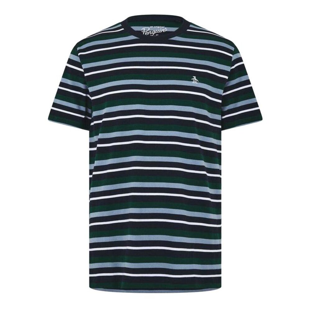 Original Penguin Mens 4 Stripes T-Shirt / Yale Blue